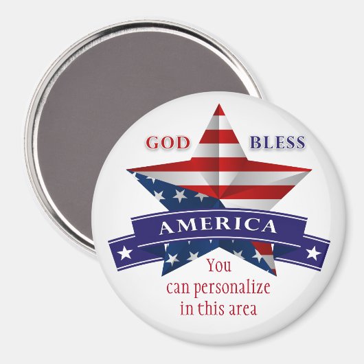 Aimant Personnaliser Patriotic America Star Design (v1) (Recto/Verso)