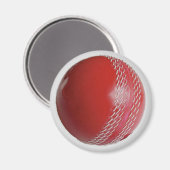 Aimant Personnaliser rouge de balle de cricket avec votre (Recto/Verso)