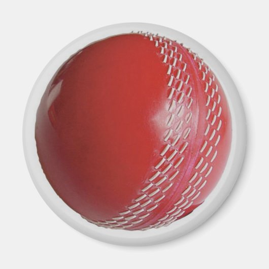 Aimant Personnaliser rouge de balle de cricket avec votre (Devant)