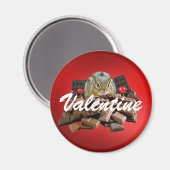 Aimant Personnaliser Saint-Valentin Chocolat Chipmunk (Recto/Verso)