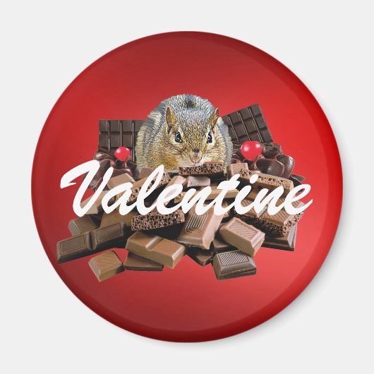 Aimant Personnaliser Saint-Valentin Chocolat Chipmunk (Devant)
