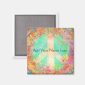 Aimant Personnaliser votre propre signe de paix Plutôt fl (Recto/Verso)