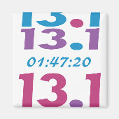 Aimant Personnaliser votre temps 13.1 mi-marathon de cour (Devant)