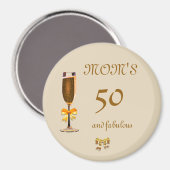 Aimant Personnalisez ce joyeux 50e anniversaire maman (Recto/Verso)