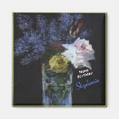 Aimant Personnalisez les Lilacs de tulipes Roses dans un (Devant)