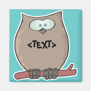 Aimant Personnalisez un hibou, <TEXT>