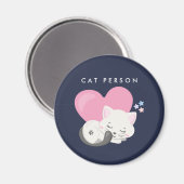 Aimant Personne Chat Texte mignon Blanc Kitty Chat Dormir (Recto/Verso)