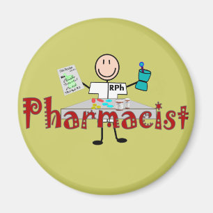 Aimant Personne de bâton de pharmacien--Cadeaux