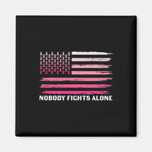 Aimant Personne ne combat seul cancer du sein Usa Drapeau