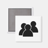 Aimant Personnes à l'icône noire (Recto/Verso)