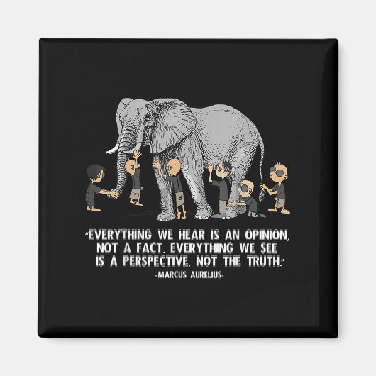 Aimant Perspective Citation Marcus Aurelius Elephant Illu (Devant)