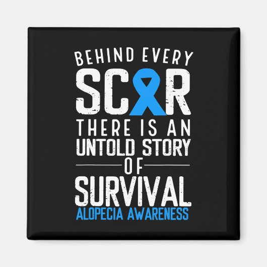 Aimant Perte de cheveux calcaire Bleu Ruban Alopecia Area (Devant)