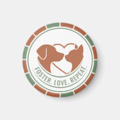 Aimant Pet Foster Parent Gift - Rescue Love Repeat Heart (Devant)