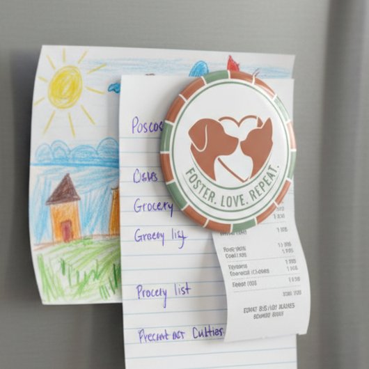 Aimant Pet Foster Parent Gift - Rescue Love Repeat Heart