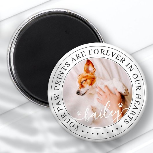 Aimant Pet Memorial Empreintes de pattes Coeurs Élégant P