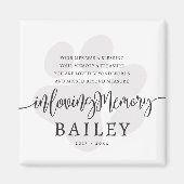 Aimant Pet Memorial Moderne Élégant Simple Chic Paw (Devant)