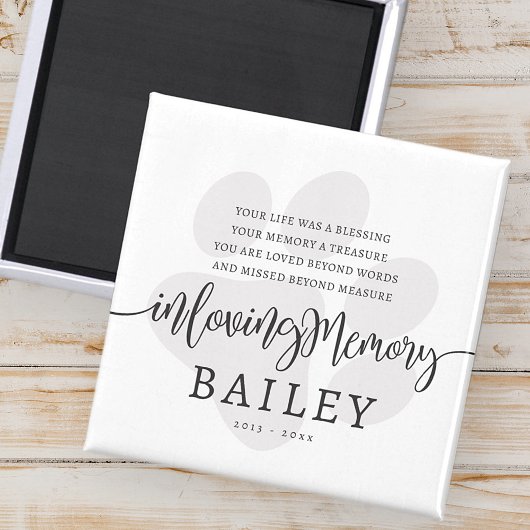 Aimant Pet Memorial Moderne Élégant Simple Chic Paw