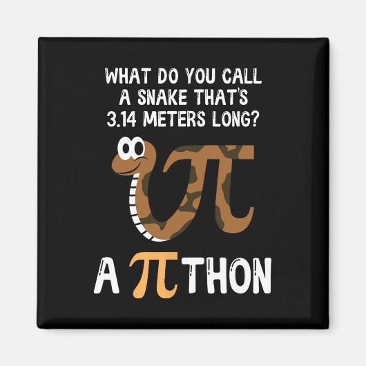Aimant Pet Snake Math Pi Day Python (Devant)