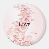 Aimant Pétales de rose rose blush romantiques (Devant)