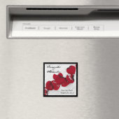 Aimant Pétales de rose rouge en neige, mariage d'hiver (In Situ (Lave-vaisselle))