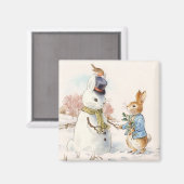 Aimant Peter Rabbit et le Snowman par Beatrix Potter (Recto/Verso)