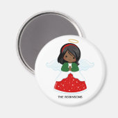 Aimant Petit Africain Américain Angel de Noël (Recto/Verso)