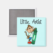 Aimant Petit-artiste singe T-shirts et cadeaux (Recto/Verso)