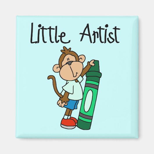 Aimant Petit-artiste singe T-shirts et cadeaux (Devant)