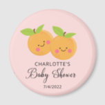 Aimant Petit Baby shower de cubes<br><div class="desc">Des petites cuties sont en route pour le design de baby showers avec d'adorables petites oranges de clémentine disposées sur un arrière - plan rose clair. Visitez notre boutique pour voir notre adorable collection de design de petites cuties.</div>