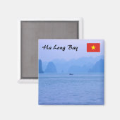 Aimant Petit bateau de pêche à Ha Long Bay - Vietnam, Asi (Recto/Verso)