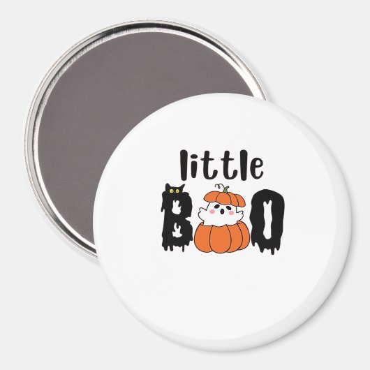 Aimant Petit Boo Chouette Halloween Citrouille Chat Style (Recto/Verso)