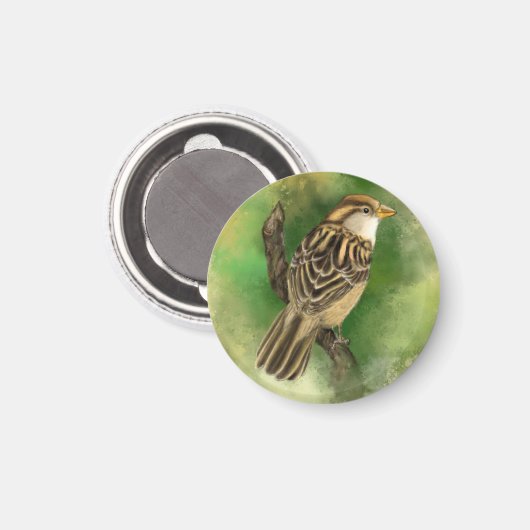 Aimant Petit Bruant - Vert (Recto/Verso)