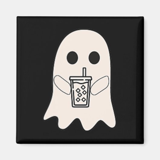 Aimant Petit café glacé Ghost Costume d'Halloween (Devant)