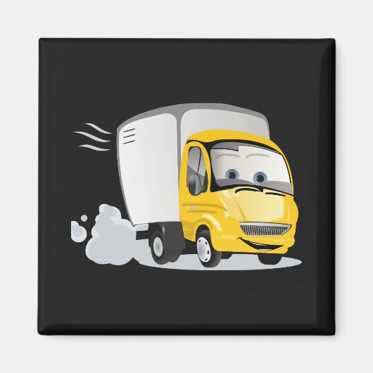 Aimant Petit Camion Cartoon Jaune pour enfants ! (Devant)
