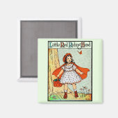 Aimant Petit Chaperon Rouge Vintage Mignon (Recto/Verso)