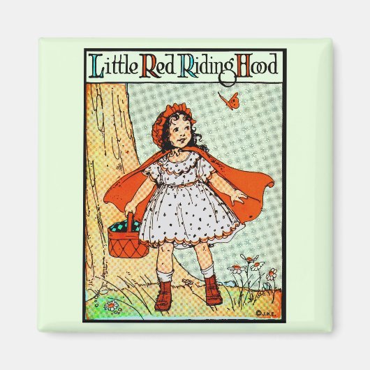 Aimant Petit Chaperon Rouge Vintage Mignon (Devant)