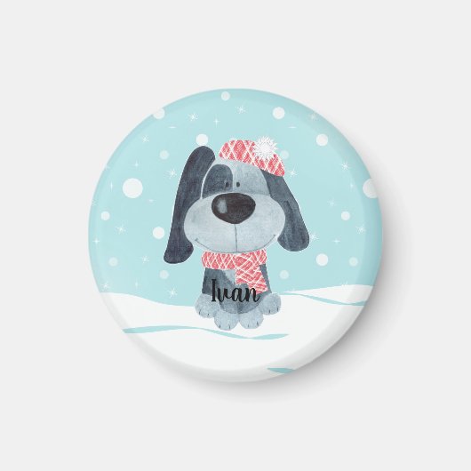 Aimant Petit chiot, bébé (Devant)