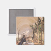 Aimant Petit déjeuner dans la Loggia par John Singer Sarg (Recto/Verso)