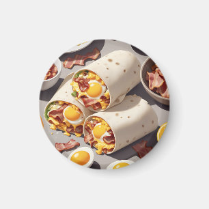 Aimant Petit déjeuner roulé au bacon, œuf et fromage