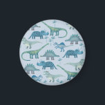 Aimant Petit Dinosaures bleu<br><div class="desc">Beaucoup de petits dinosaures sur un arrière - plan bleu moyen. Parfait pour les paléontologues.</div>