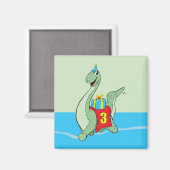 Aimant Petit garçon, 3e anniversaire Dinosaur (Recto/Verso)
