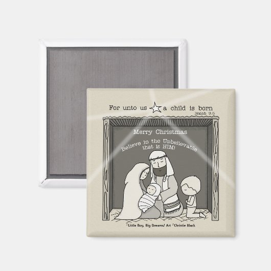 Aimant Petit garçon à Noël Manger-Joyeux (Recto/Verso)