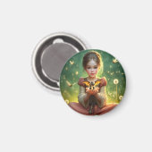 Aimant Petit gardien de dragon avec papillons (Recto/Verso)