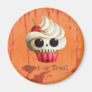 Aimant Petit gâteau mortel de crâne de Halloween