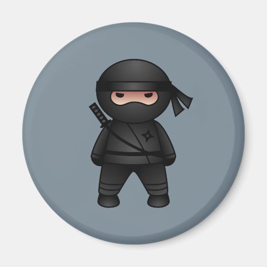 Aimant Petit guerrier de Ninja sur Grey (Devant)