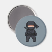 Aimant Petit guerrier ninja sur gris (Recto/Verso)