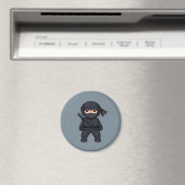 Aimant Petit guerrier ninja sur gris (In Situ (Lave-vaisselle))
