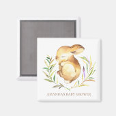 Aimant Petit Lapin Baby shower Favoriser l'aimant (Recto/Verso)
