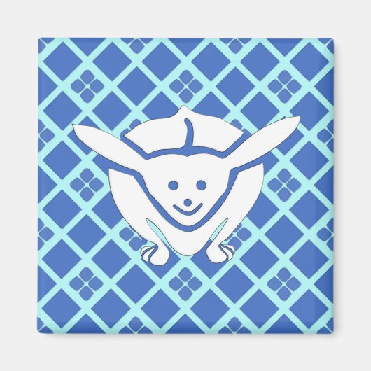 Aimant Petit lapin japonais, bleu (Devant)