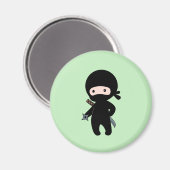 Aimant Petit ninja tenant une étoile de lancer sur fond v (Recto/Verso)